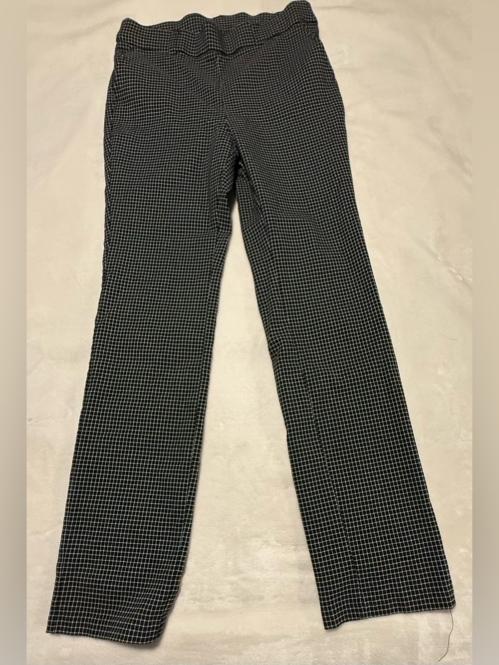 Women's Black & White Grid Stretch Pants